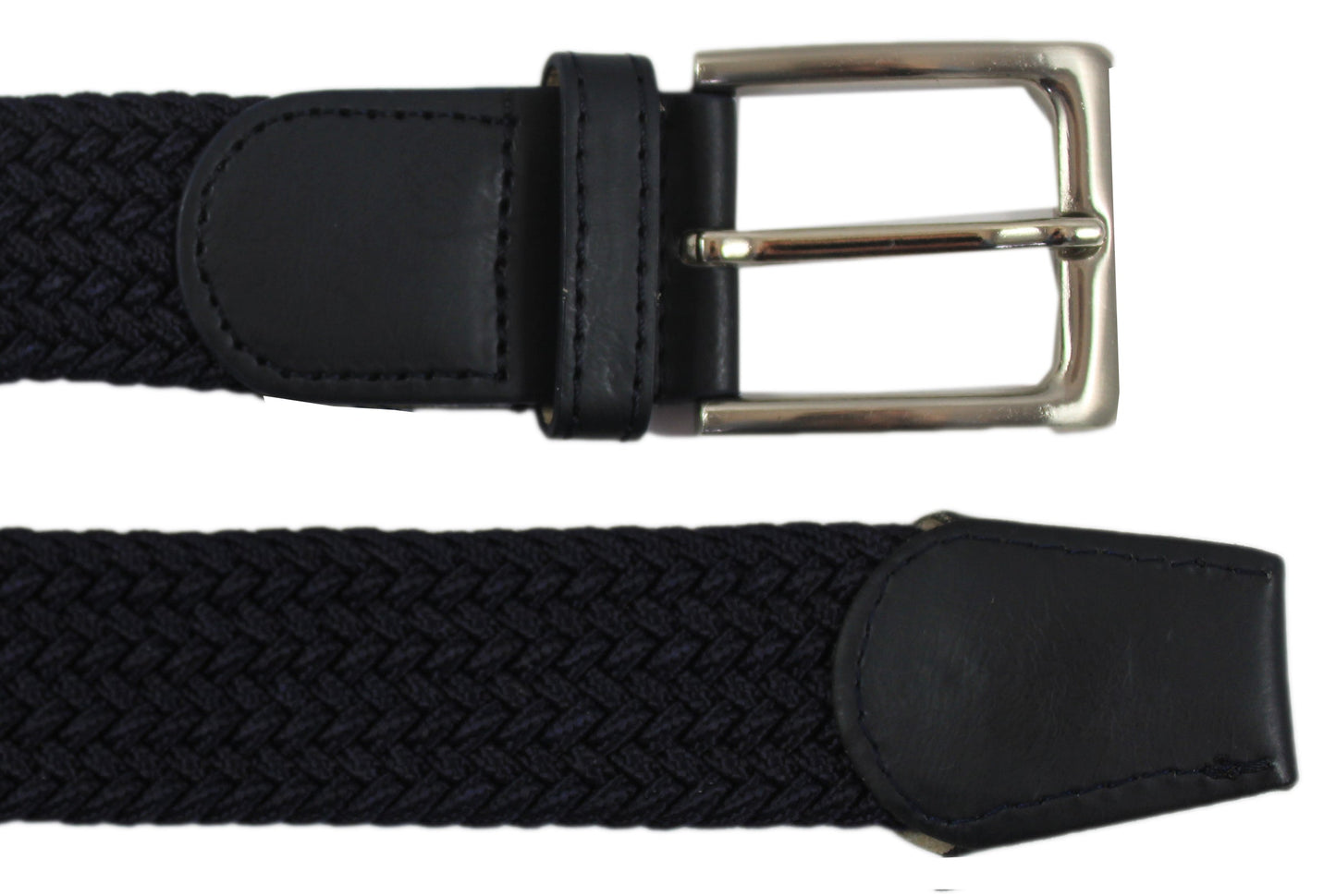 Twee Pak Riemen - Stretch Riem Met 40 Mm Jeans Riem - Leer - Zwart