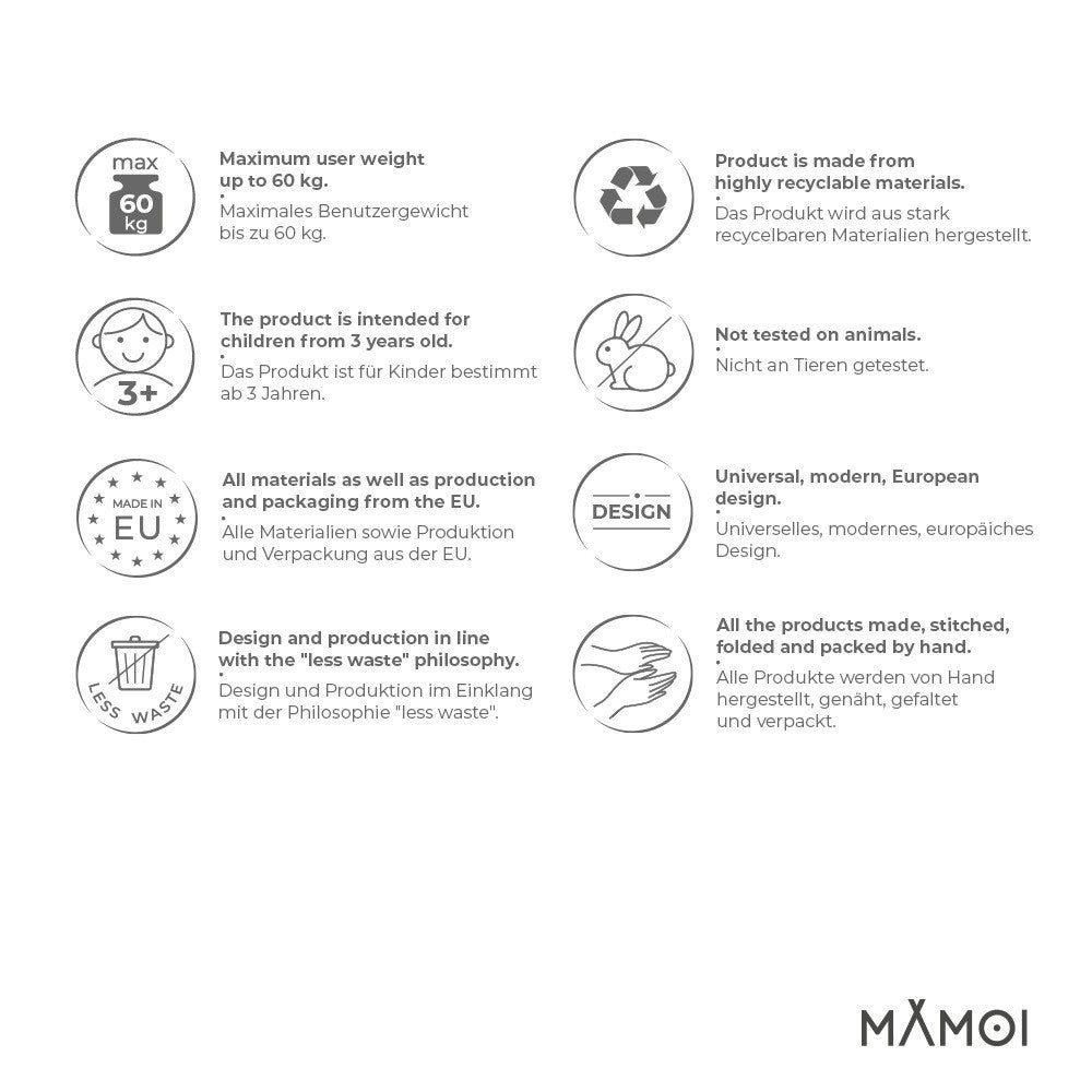 MAMOI® Hängesessel für Kinder, Schaukel für Kinderzimmer, Hängehöhle, Hängeschaukel, Sensory swing, Schaukeltuch indoor, Hängesack, Tuchschaukel, Babyschaukel, Hängetuch-3