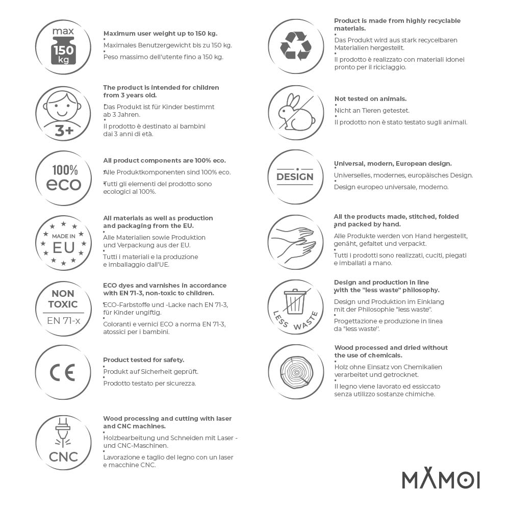 MAMOI® Kletterwand für Kinderzimmer, Klettergerüst und Spielgeräte indoor, Klettern mit Klettergriffe für Kinder, Klettersteine, Kletterturm mit Griffe, Turngeräte, Montessori-3