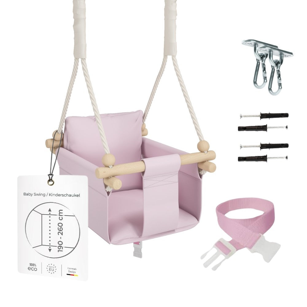 MAMOI® Babyschaukel, Indoor Outdoor, Kinderschaukel aus Holz, Holzschaukel für Kinder, Schaukeln für Türrahmen, Swing, Kleinkinderschaukel ab 1 Jahr für Kinderzimmer-0