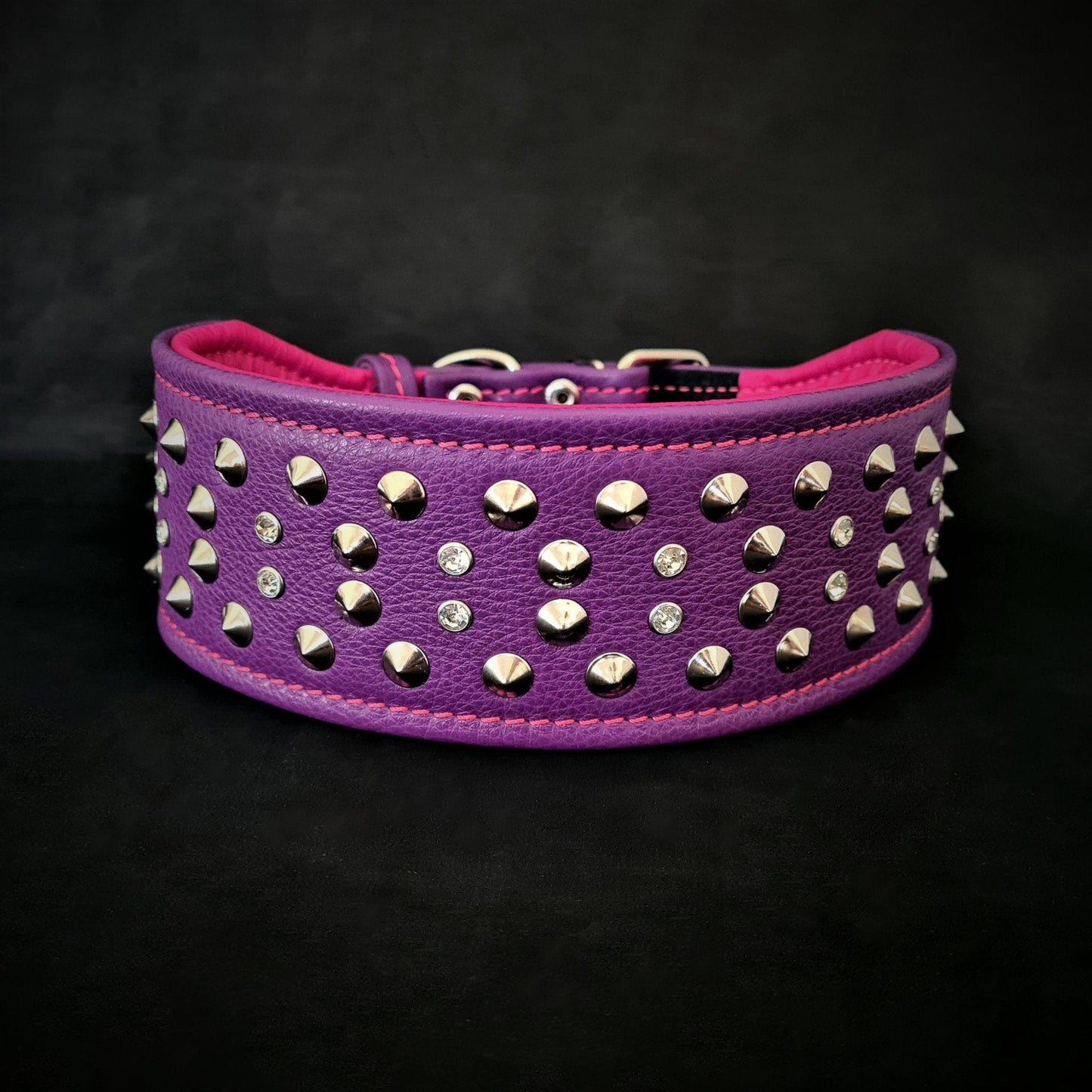 Das „Crystal“ Halsband – 7,1 cm (2,8 Zoll) breit aus weichem Leder-0