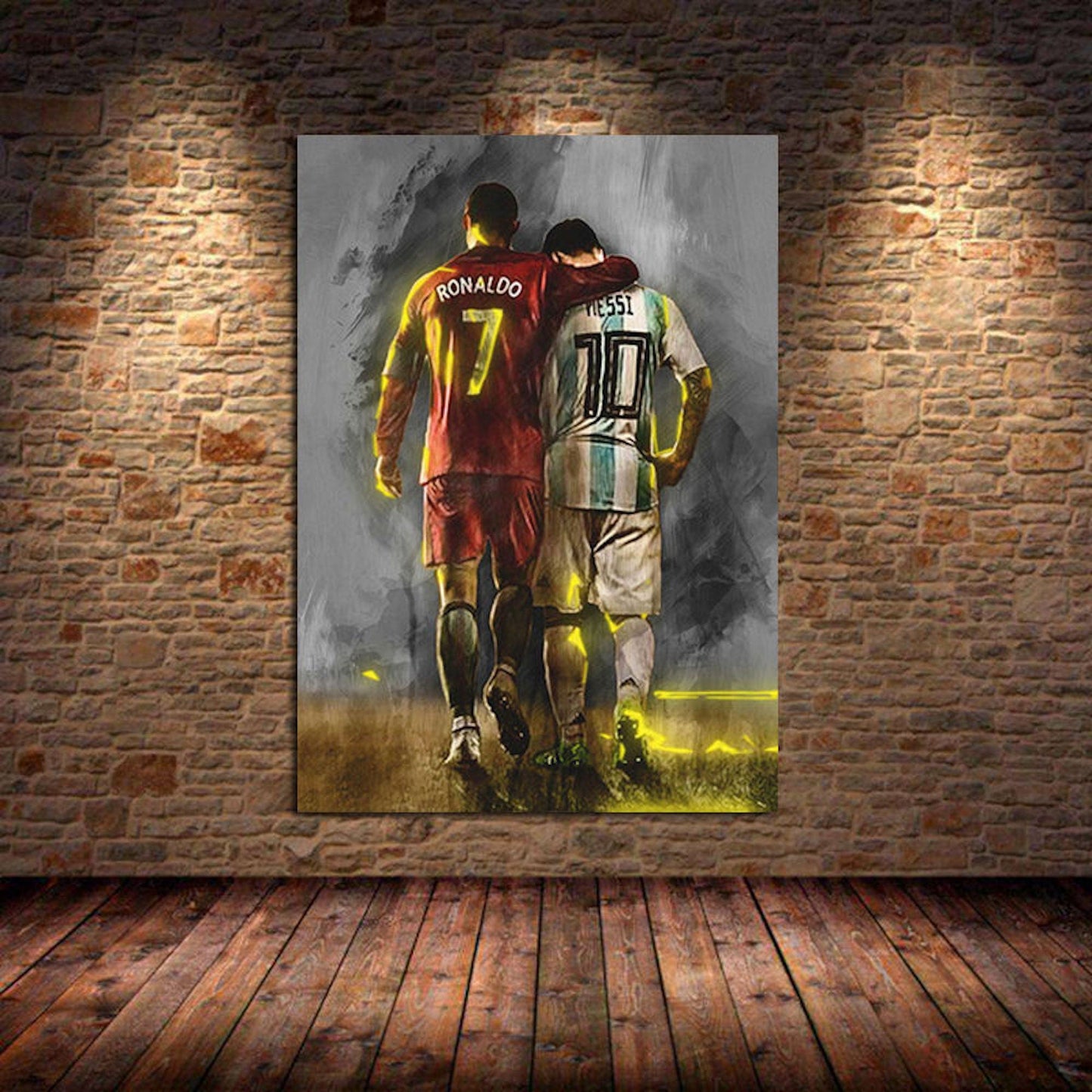 Poster Fußball Christiano Ronaldo und Messi als Deko Print ohne Rahmen-0