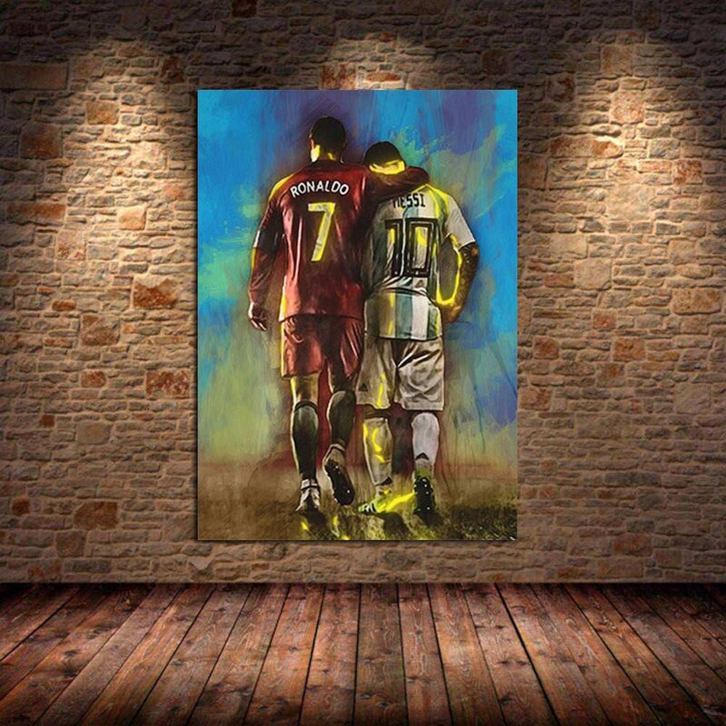 Poster Fußball Christiano Ronaldo und Messi als Deko Print ohne Rahmen-1