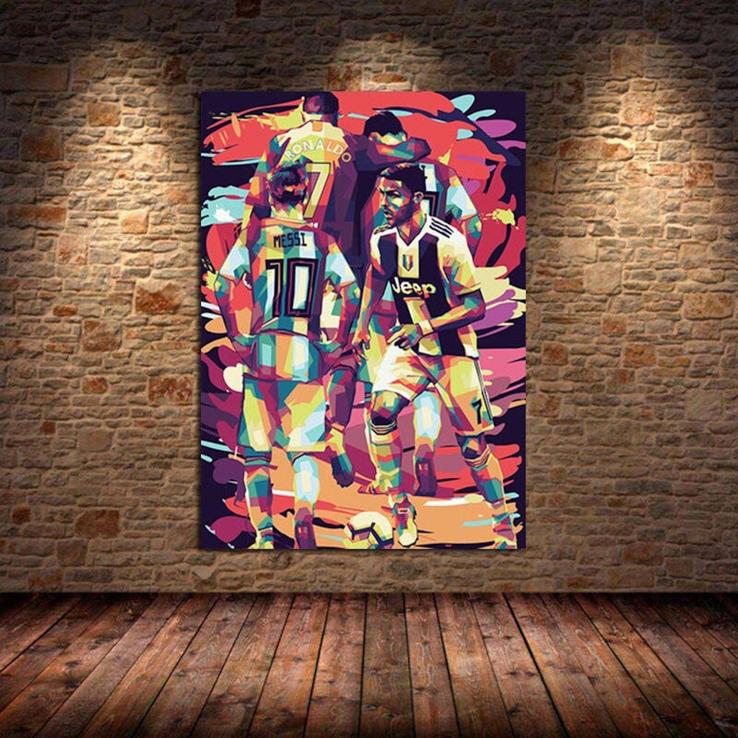 Poster Fußball Christiano Ronaldo und Messi als Deko Print ohne Rahmen-5