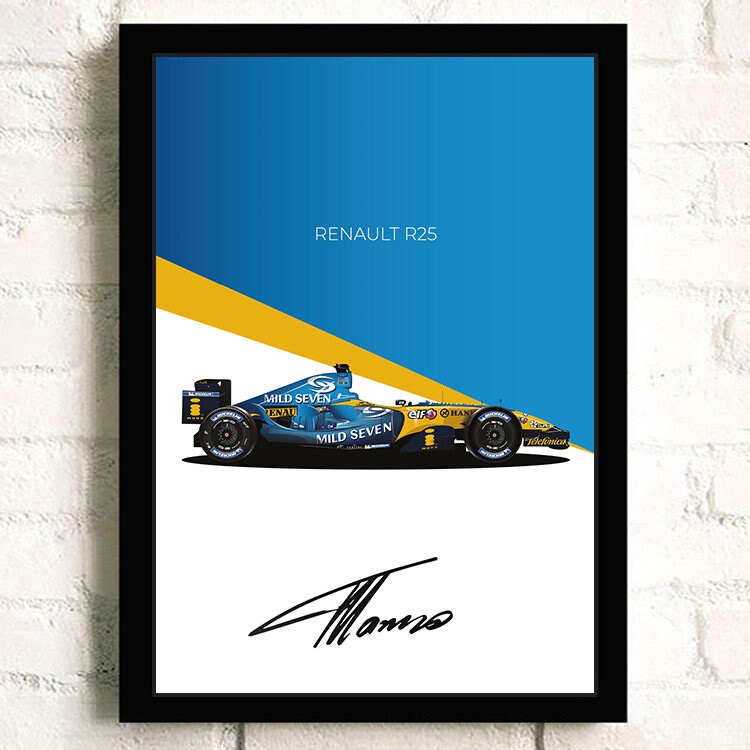 Poster Formel 1 Rennwagen Grand Prix Rennfahrer Signature I Deko Print ohne Rahmen-8
