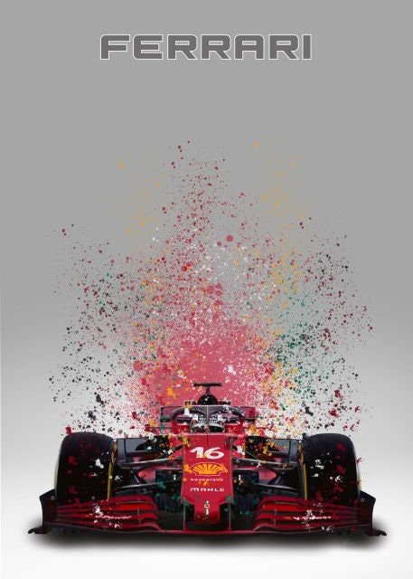 Poster Formel 1 Rennwagen Aquarell I Deko Print ohne Rahmen-7