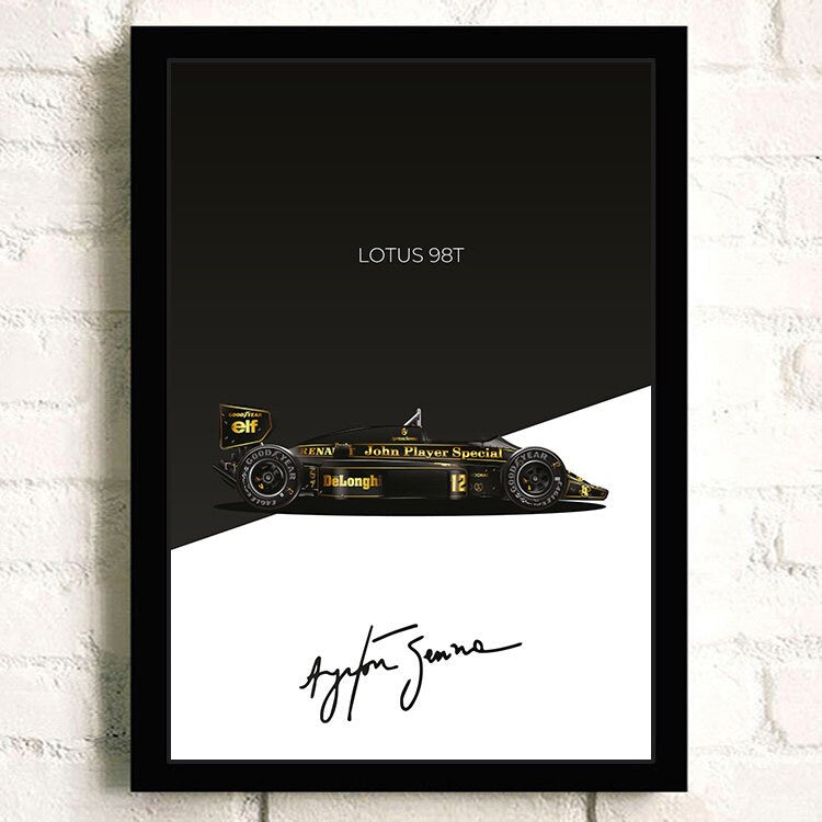 Poster Formel 1 Rennwagen Grand Prix Rennfahrer Signature I Deko Print ohne Rahmen-2
