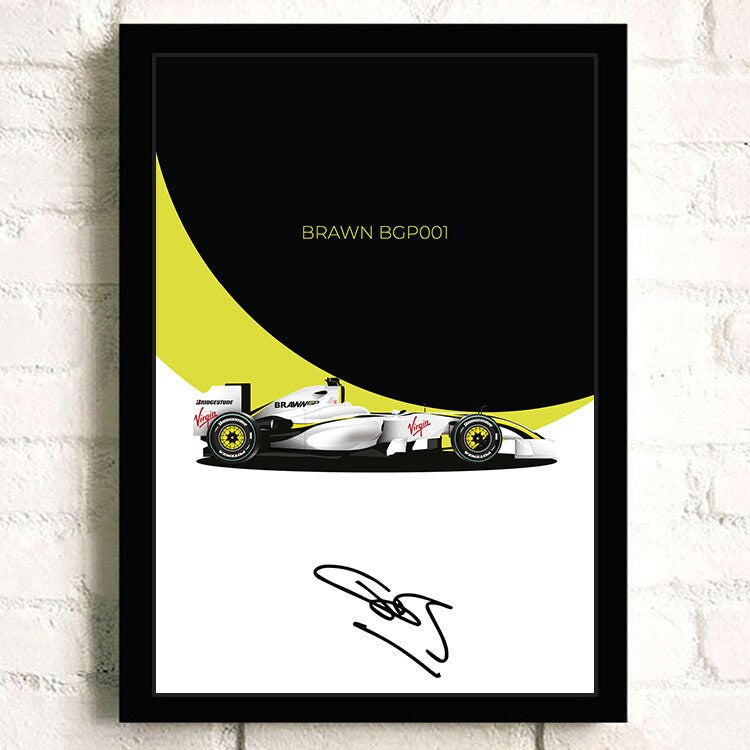 Poster Formel 1 Rennwagen Grand Prix Rennfahrer Signature I Deko Print ohne Rahmen-7