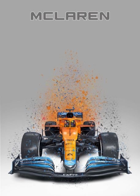 Poster Formel 1 Rennwagen Aquarell I Deko Print ohne Rahmen-1