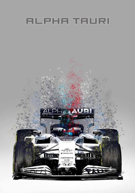 Poster Formel 1 Rennwagen Aquarell I Deko Print ohne Rahmen-9
