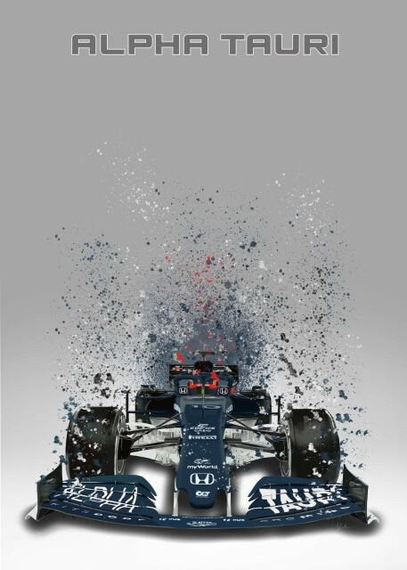 Poster Formel 1 Rennwagen Aquarell I Deko Print ohne Rahmen-8