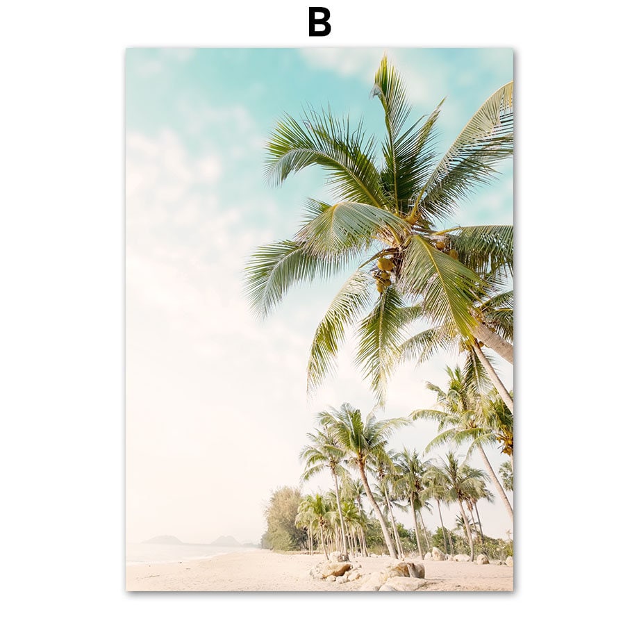 Poster Sonnenschein Hängematte Palmen Meer Buggy Strandliege I Wandbilder Wohnzimmer & Schlafzimmer I Wand Deko I Kunst Druck I ohne Rahmen-2