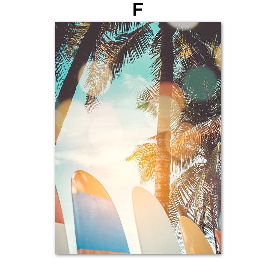 Poster Sonnenschein Hängematte Palmen Meer Buggy Strandliege I Wandbilder Wohnzimmer & Schlafzimmer I Wand Deko I Kunst Druck I ohne Rahmen-6