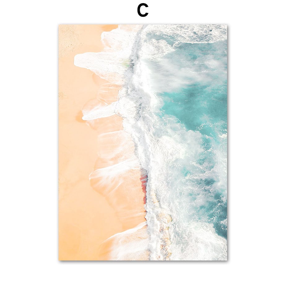 Poster Palmen Strand Muscheln Käfer Surfbretter Ananas I Wandbilder Wohnzimmer & Schlafzimmer I Wand Deko I Kunst Druck I ohne Rahmen-3