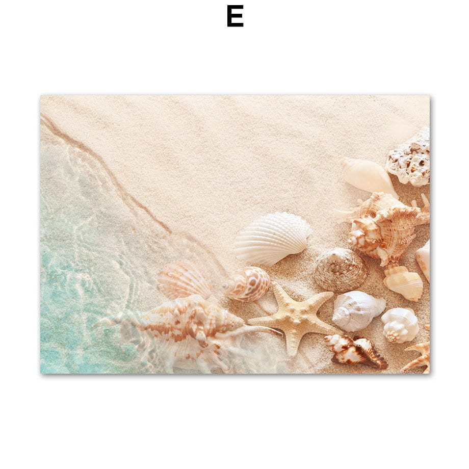 Poster Palmen Strand Muscheln Käfer Surfbretter Ananas I Wandbilder Wohnzimmer & Schlafzimmer I Wand Deko I Kunst Druck I ohne Rahmen-5