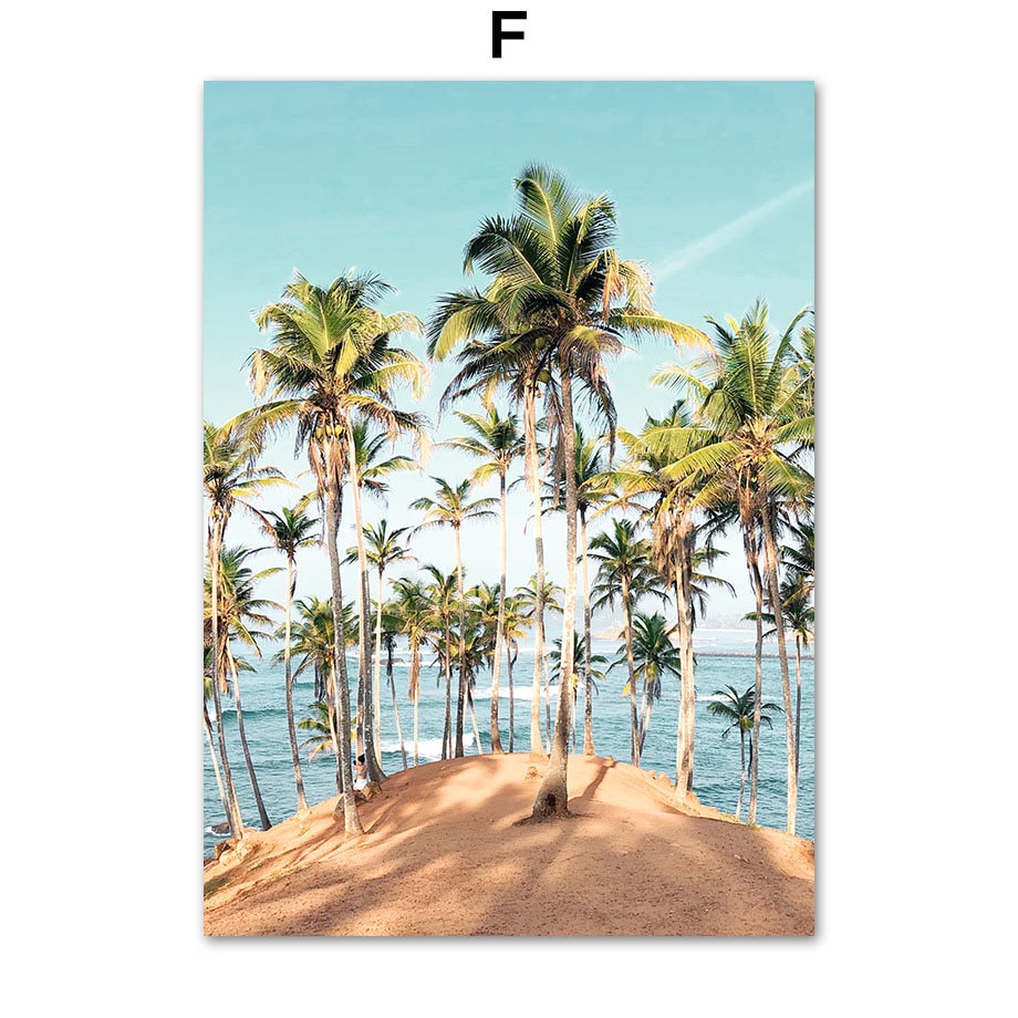 Poster Palmen Strand Muscheln Käfer Surfbretter Ananas I Wandbilder Wohnzimmer & Schlafzimmer I Wand Deko I Kunst Druck I ohne Rahmen-6