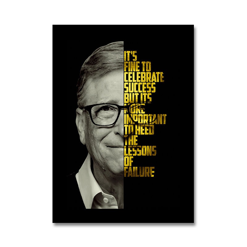Poster Motivation Zitate Bill Gates Warren Buffet Steve Jobs I Wand Deko Print I ohne Rahmen-3