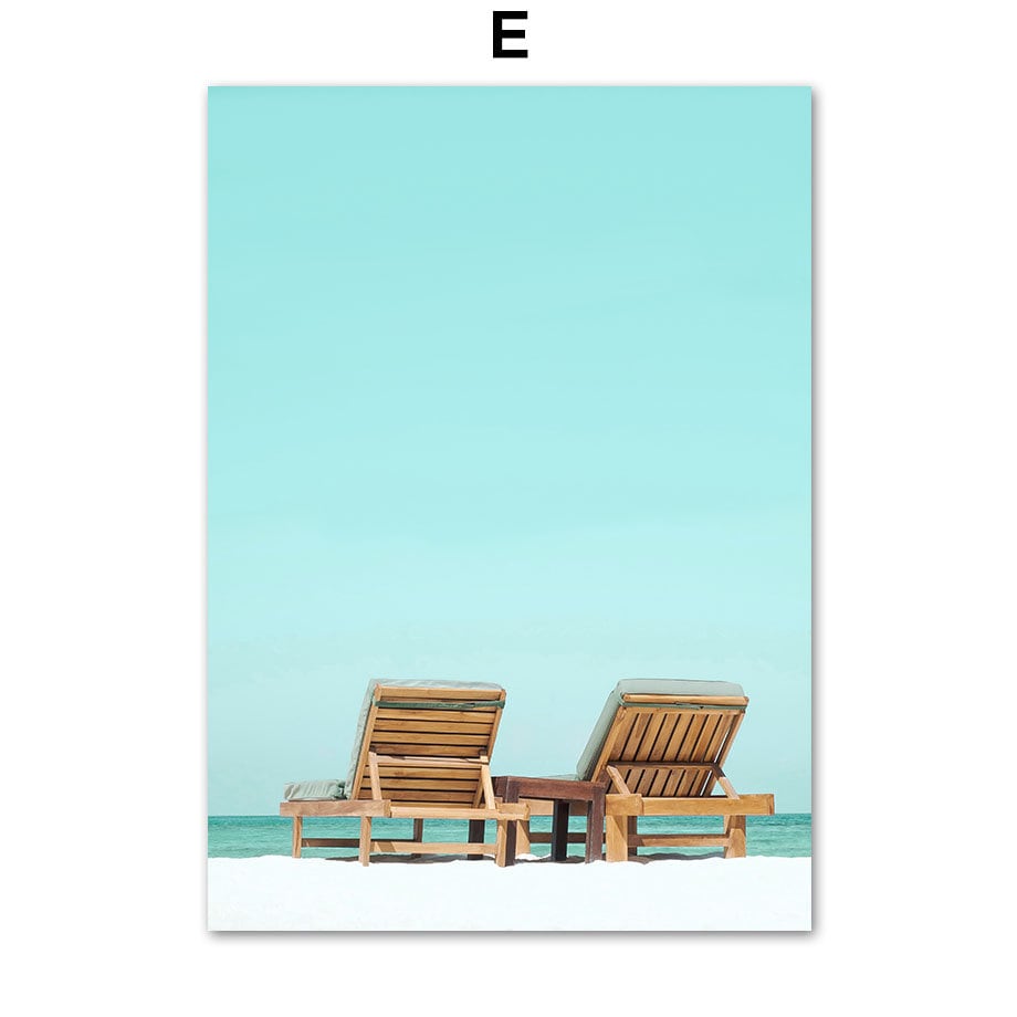 Poster Sonnenschein Hängematte Palmen Meer Buggy Strandliege I Wandbilder Wohnzimmer & Schlafzimmer I Wand Deko I Kunst Druck I ohne Rahmen-5