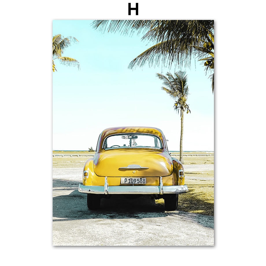Poster Sonnenschein Hängematte Palmen Meer Buggy Strandliege I Wandbilder Wohnzimmer & Schlafzimmer I Wand Deko I Kunst Druck I ohne Rahmen-8