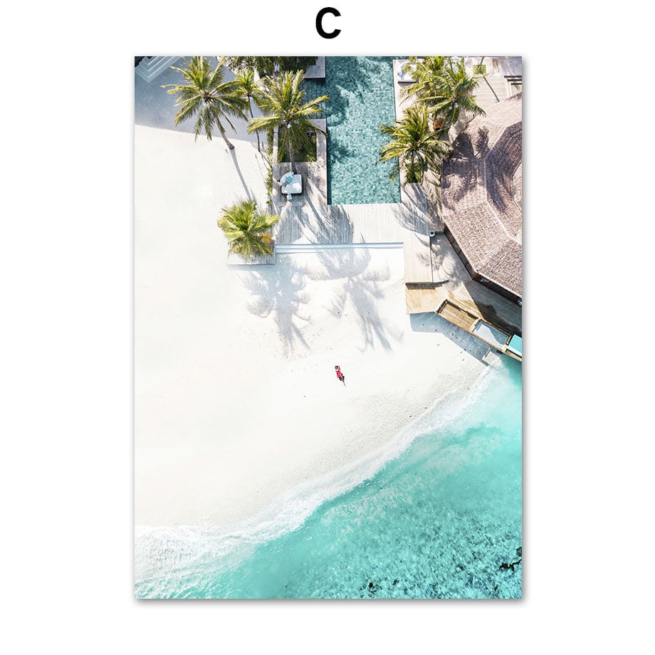 Poster Sonnenschein Hängematte Palmen Meer Buggy Strandliege I Wandbilder Wohnzimmer & Schlafzimmer I Wand Deko I Kunst Druck I ohne Rahmen-3