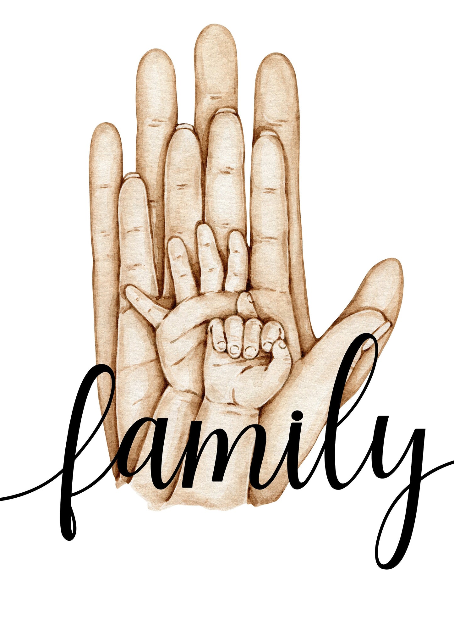 Poster Familie Personalisiert mit Händen I Familiengeschenk I Wohnzimmer & Schlafzimmer Bilder I Wand Deko I Kunstdruck I ohne Rahmen-6