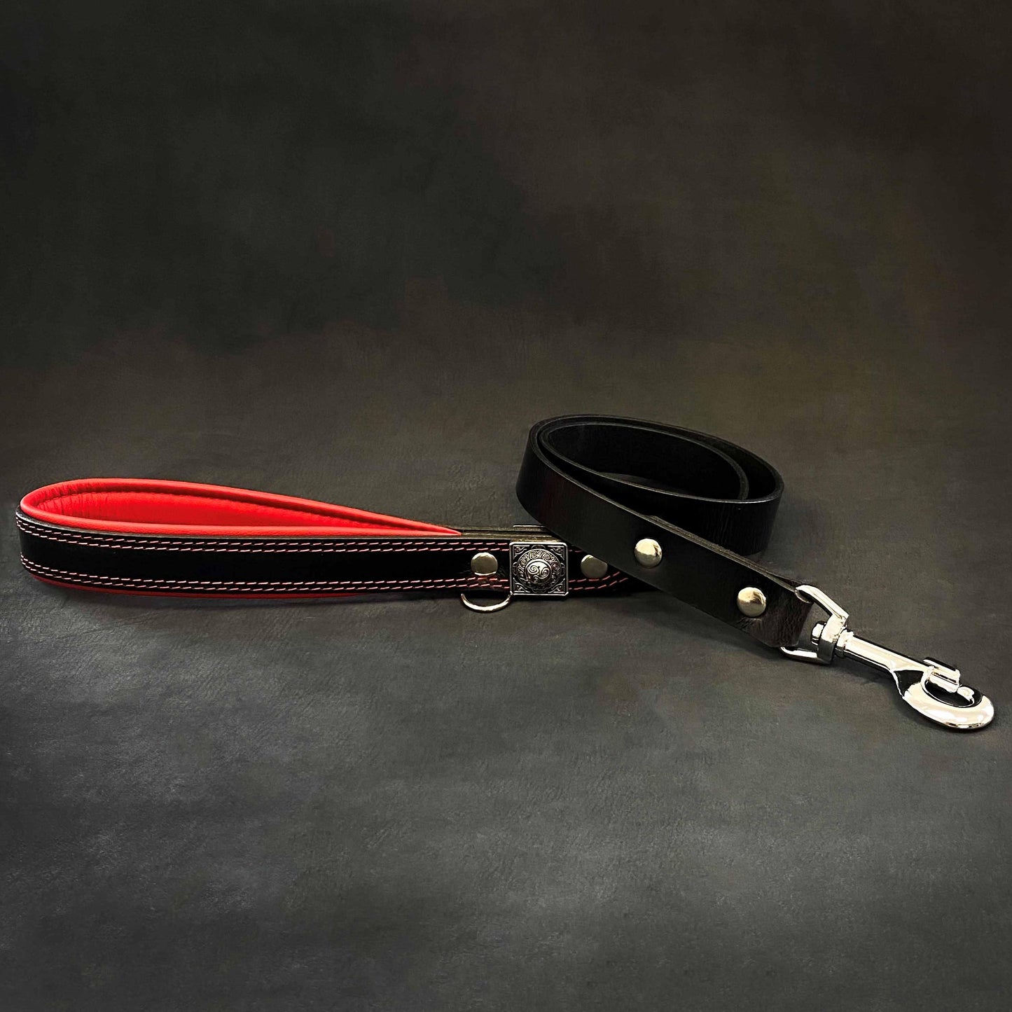 Die schwarze Hundeleine "Eros", 2,5 cm breit-1