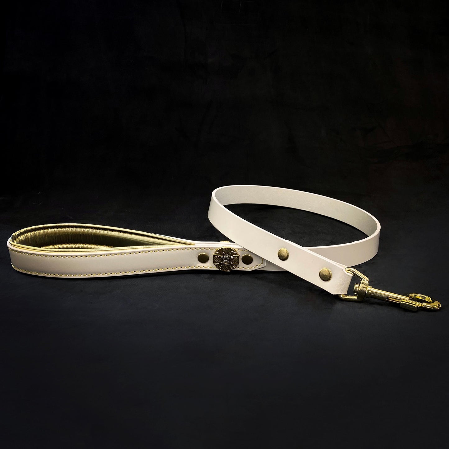 "Maximus" Gold Hundeleine 2,5 cm breit-1