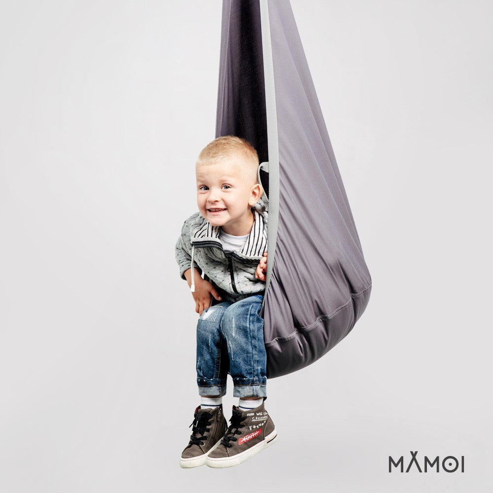 MAMOI® Hängesessel für Kinder, Schaukel für Kinderzimmer, Hängehöhle, Hängeschaukel, Sensory swing, Schaukeltuch indoor, Hängesack, Tuchschaukel, Babyschaukel, Hängetuch-4