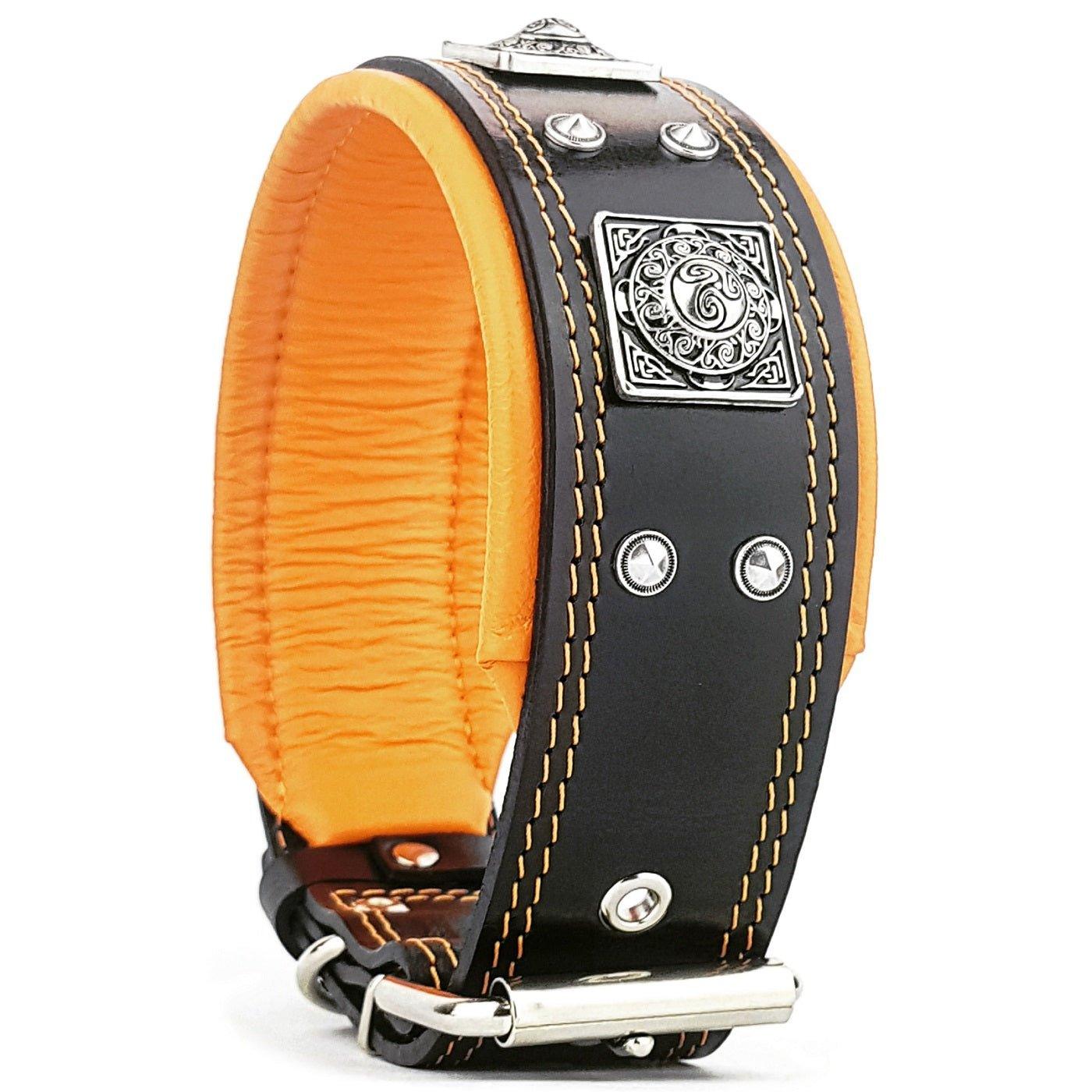 Das „Eros“-Halsband – 6,3 cm (2,5 Zoll) breit in Schwarz & Orange-1