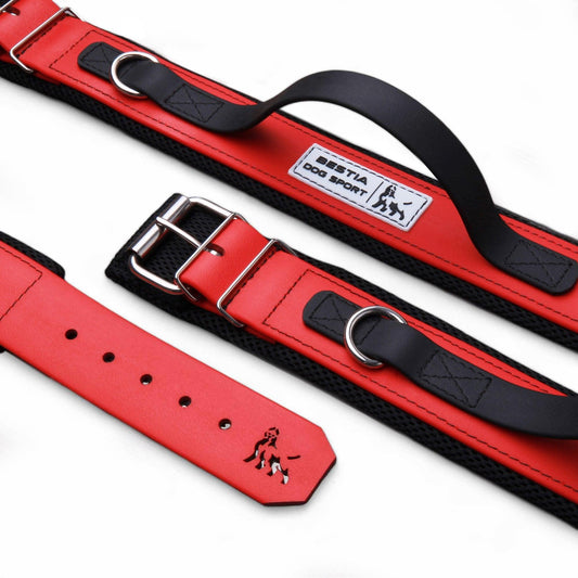 BESTIA DOG SPORT Griff-Halsband. Rot-0