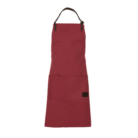 Arbeitsschürze aus Canvas und echtem Leder, Made in Italy und aus 100 % Baumwoll-Canvas und hochwertigem Leder - handgefertigt.-0