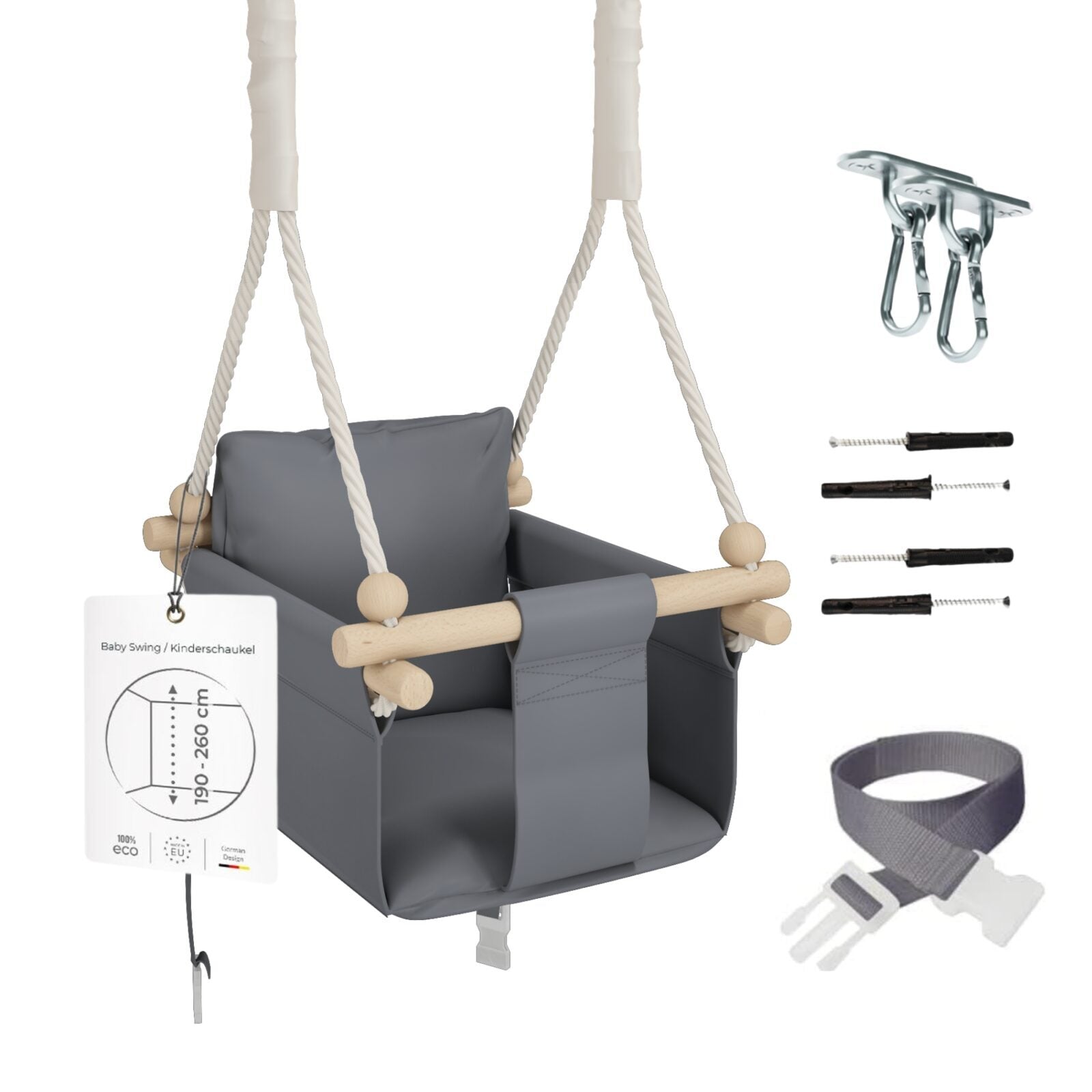 MAMOI® Babyschaukel, Baby schaukel Indoor Outdoor, Kinderschaukel aus Holz, Holzschaukel für Kinder, Schaukeln für türrahmen, Swing, Kleinkinderschaukel ab 1 jahr für Kinderzimmer-0