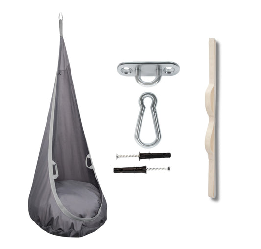 MAMOI® Hängesessel für Kinder, Schaukel für Kinderzimmer, Hängehöhle, Hängeschaukel, Sensory swing, Schaukeltuch indoor, Hängesack, Tuchschaukel, Babyschaukel, Hängetuch-0