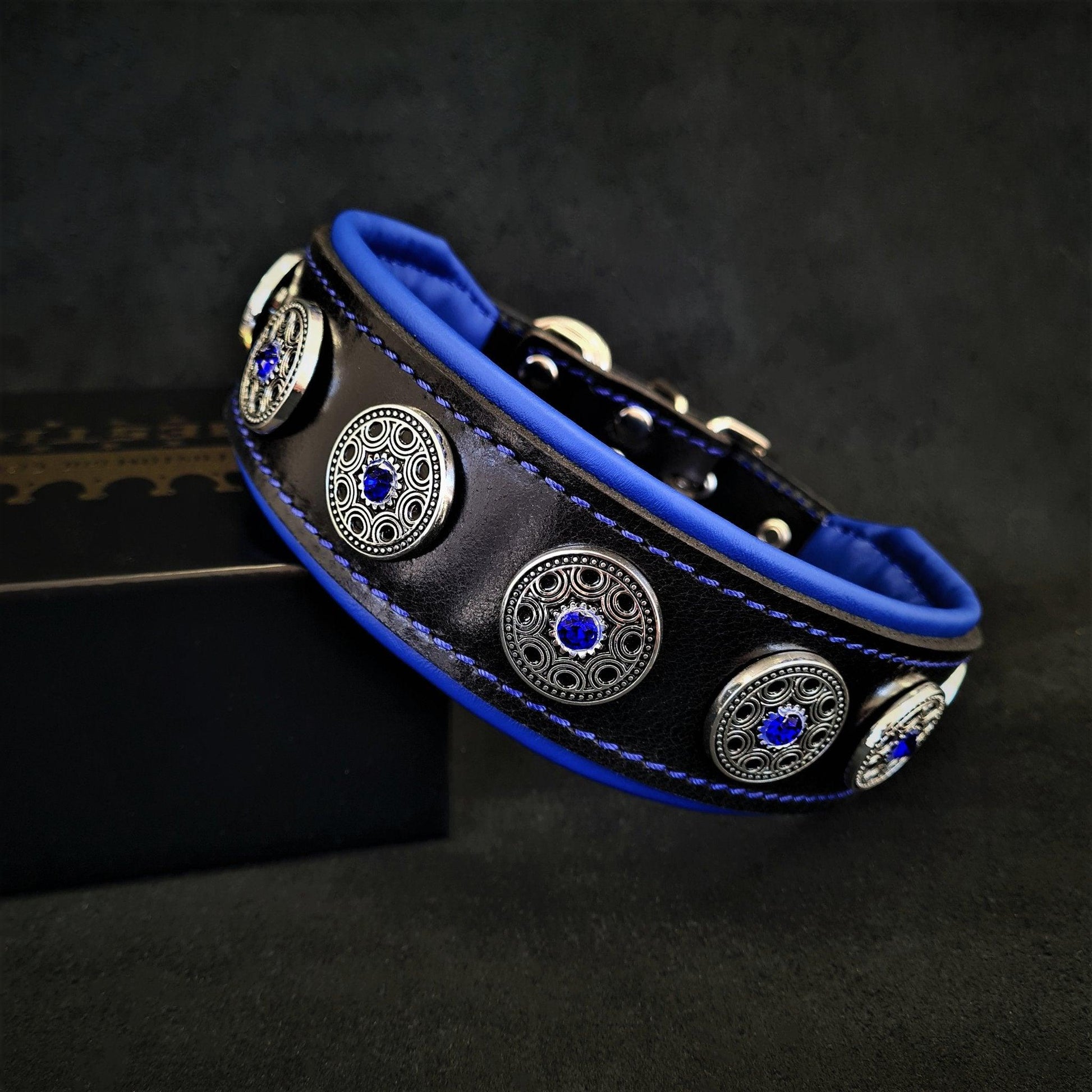 "Bijou" Halsband Schwarz & Blau-0