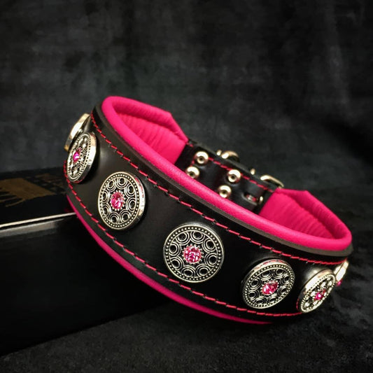 "Bijou" Halsband Schwarz & Pink-0