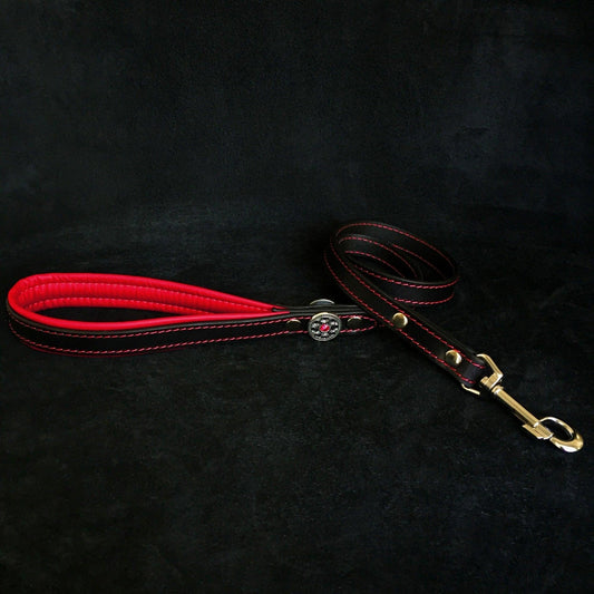''Bijou'' Leder Leine Rot-0