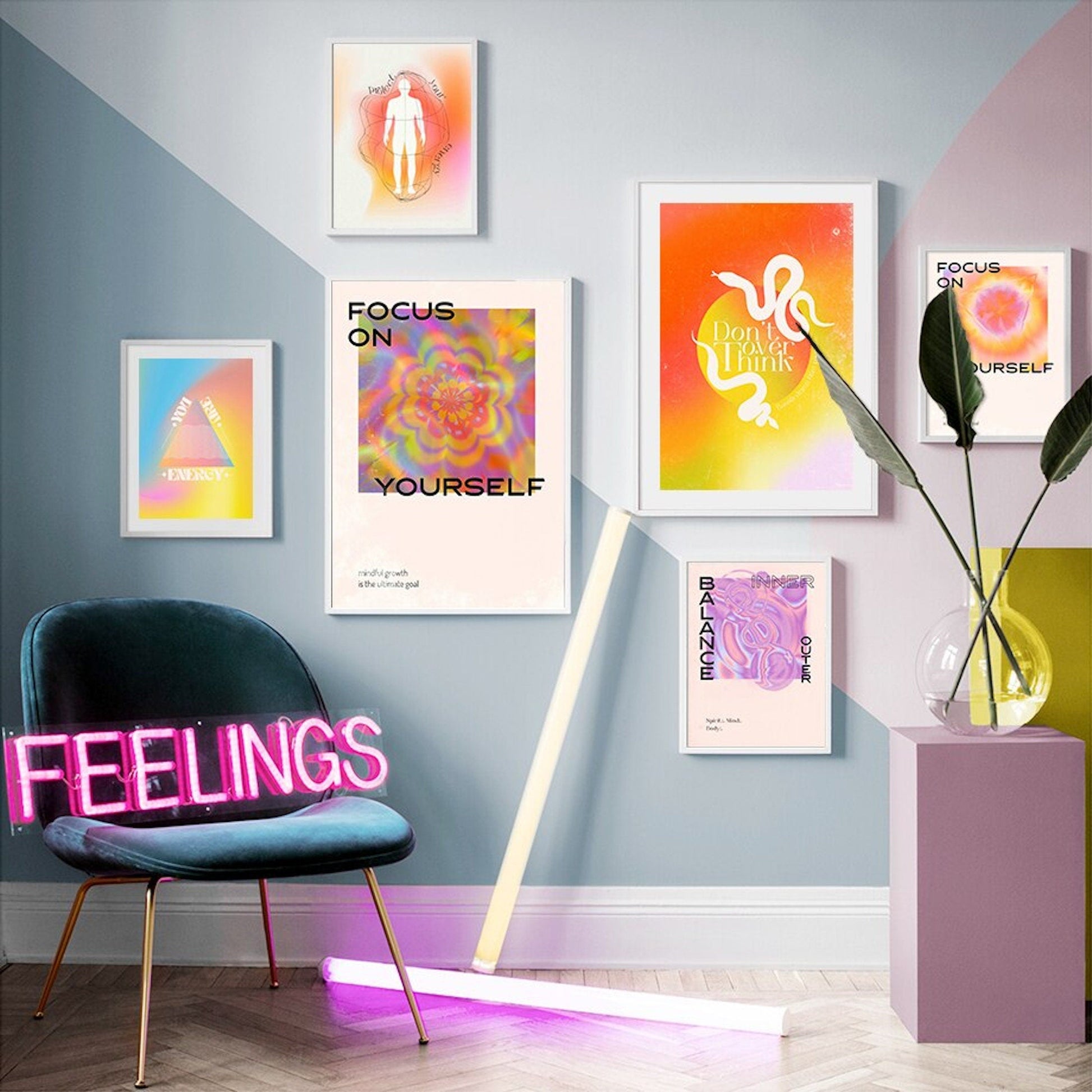 Poster Fokussieren, Gleichgewicht und Energie als Deko Print ohne Rahmen-0