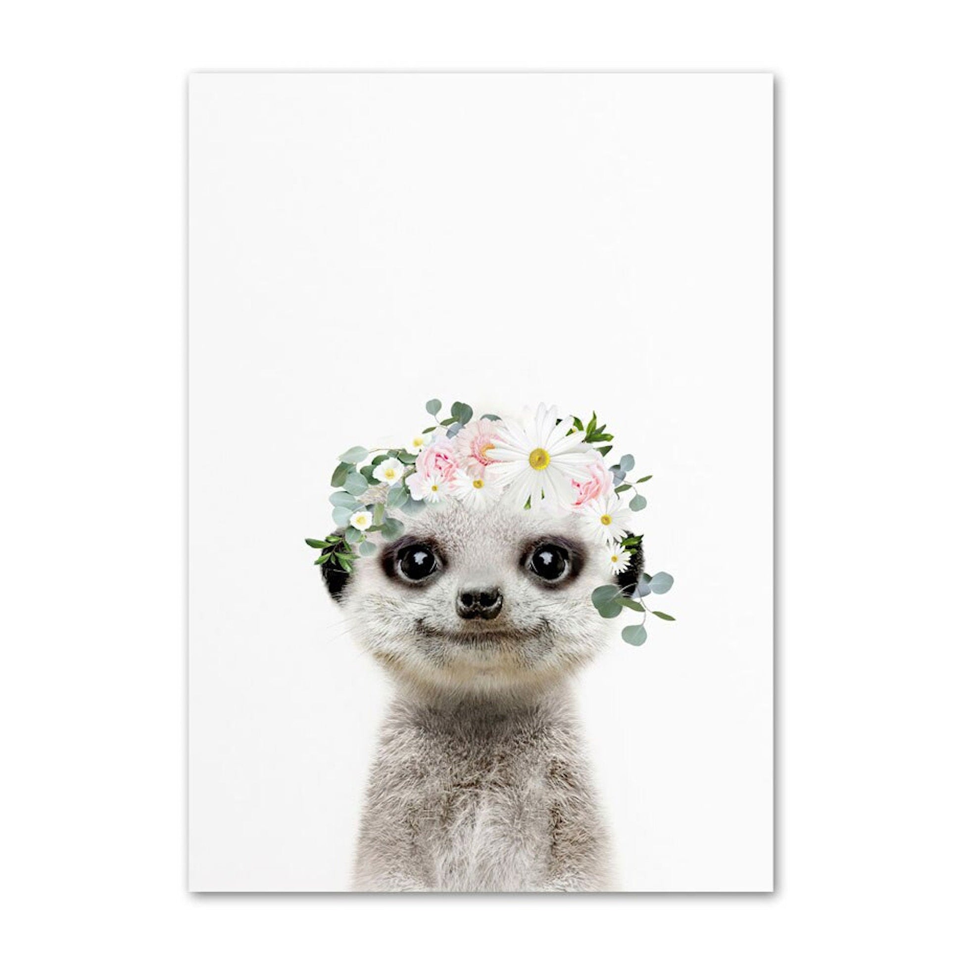 Poster Kinder Tiere mit Blumenkranz Hase Panda und Koala Bär als Deko Print ohne Rahmen-6