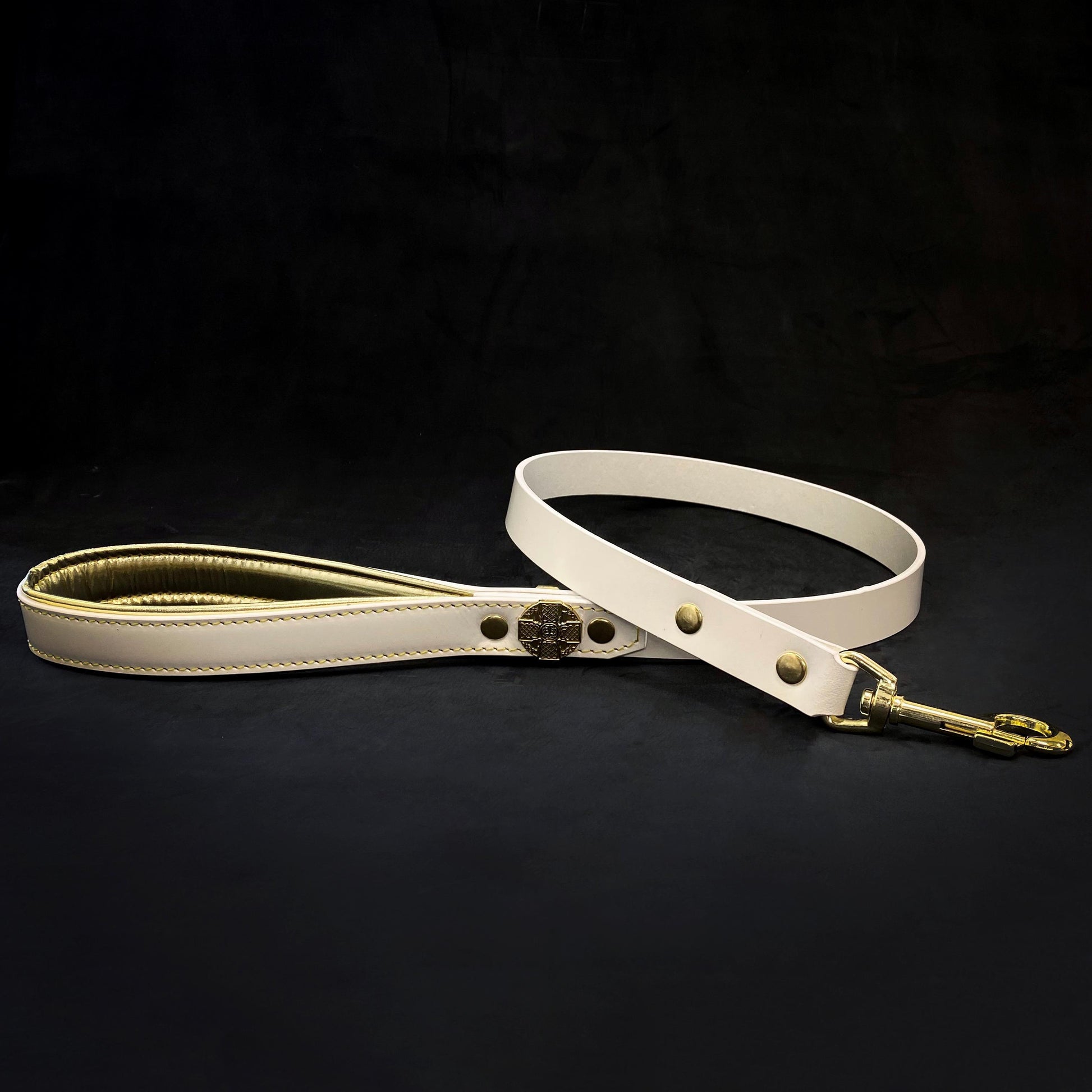 "Maximus" Gold Hundeleine 2,5 cm breit-1