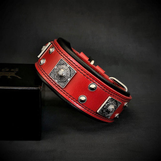 Das Halsband "Eros", 5 cm breit, Rot-0