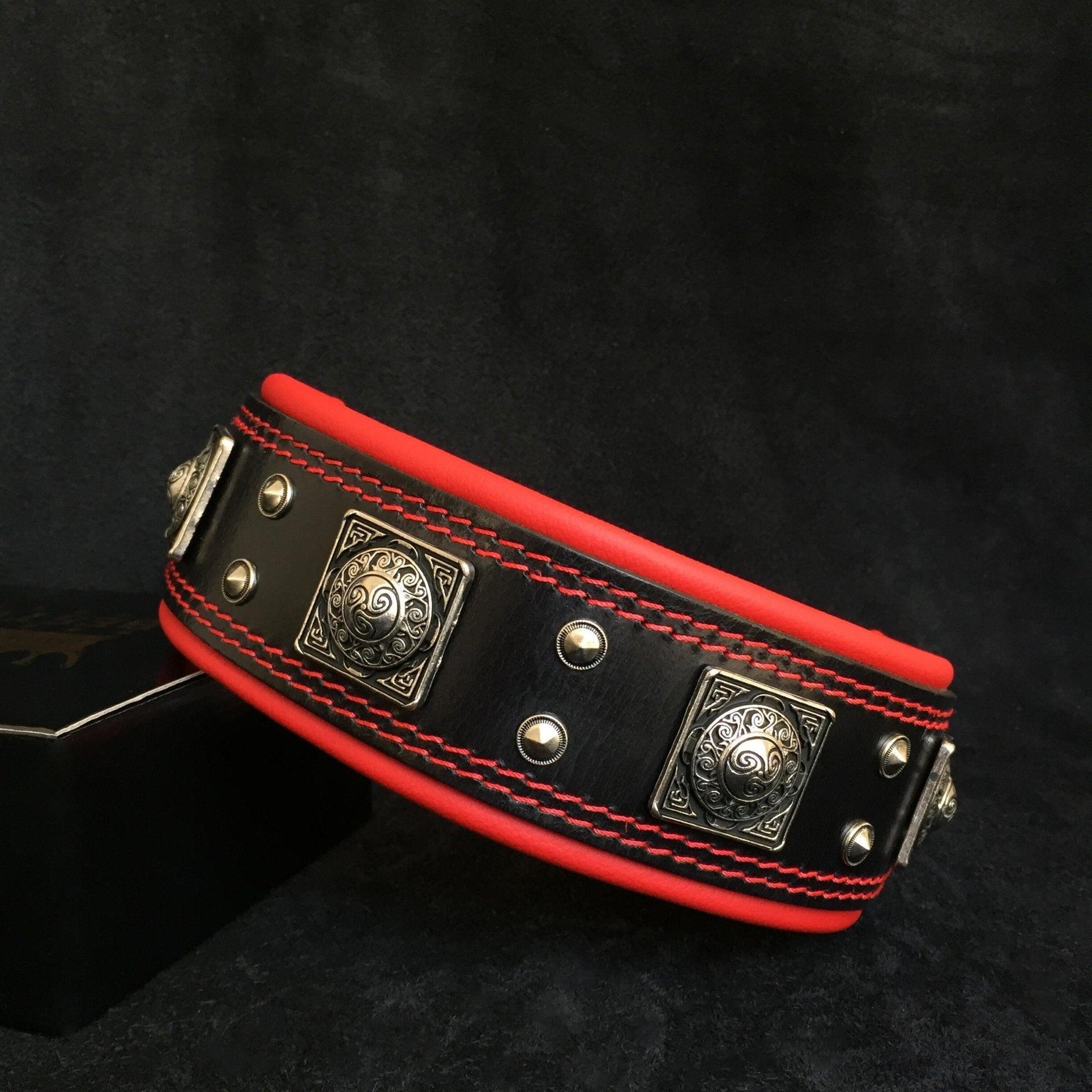 Das „Eros“ Halsband – 6,5 cm (2,5 Zoll) breit Schwarz & Rot-0