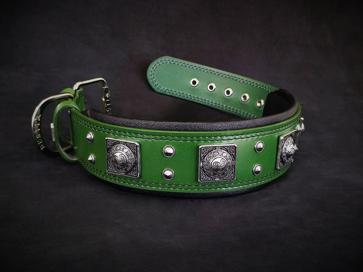 Das "Eros" Halsband – 6,3 cm breit in Grün-1